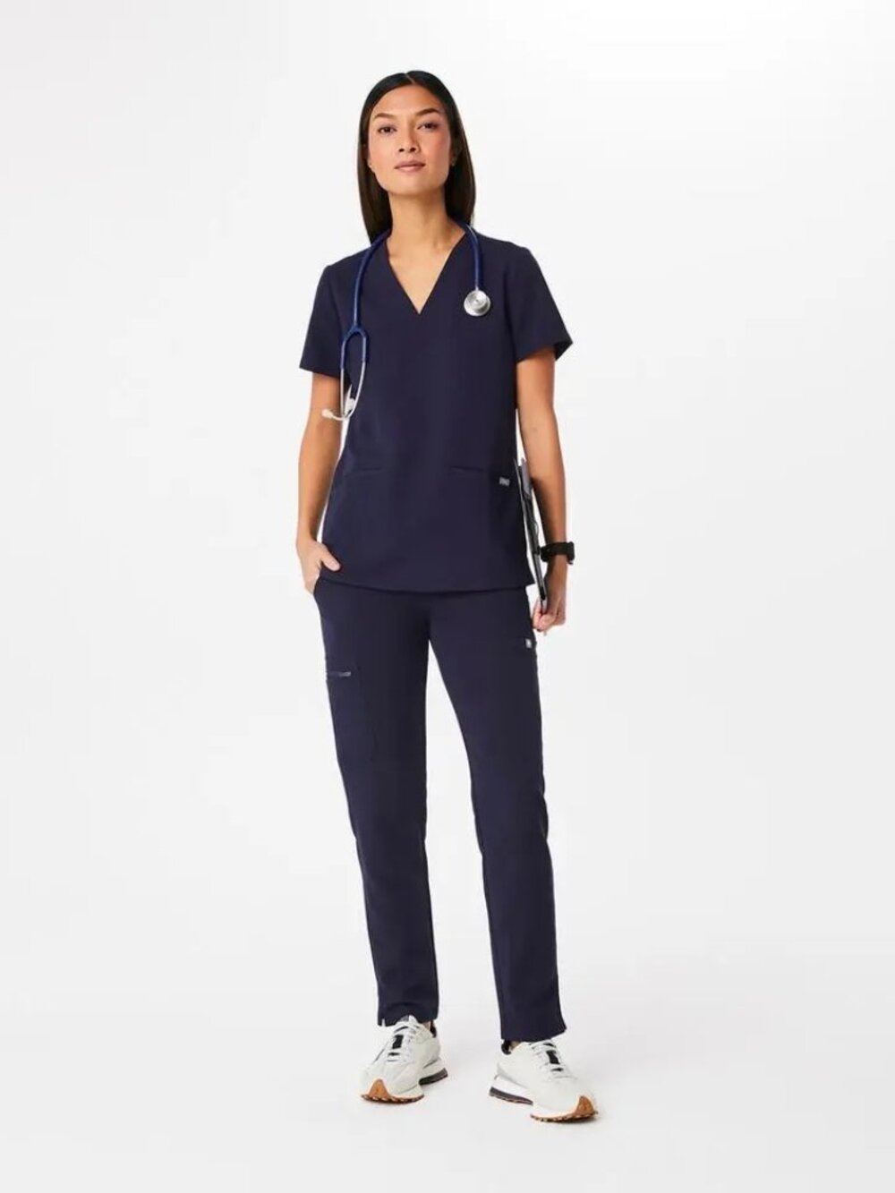 Figs matching set navy blue technical collection scrubs Casma Top Yola Pants XS